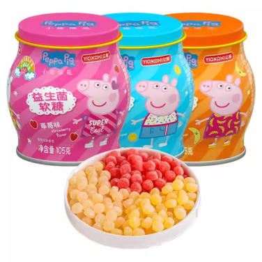 KẸO DẺO VỊ DÂU TÂY MEN VI SINH PEPPA PIG 95G