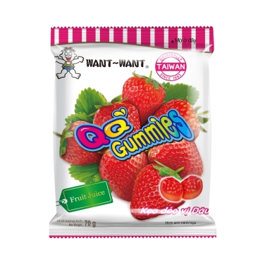 KẸO DẺO 2 LỚP WANT WANT VỊ DÂU